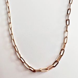 14K yellow gold paperclip Rolo Chain